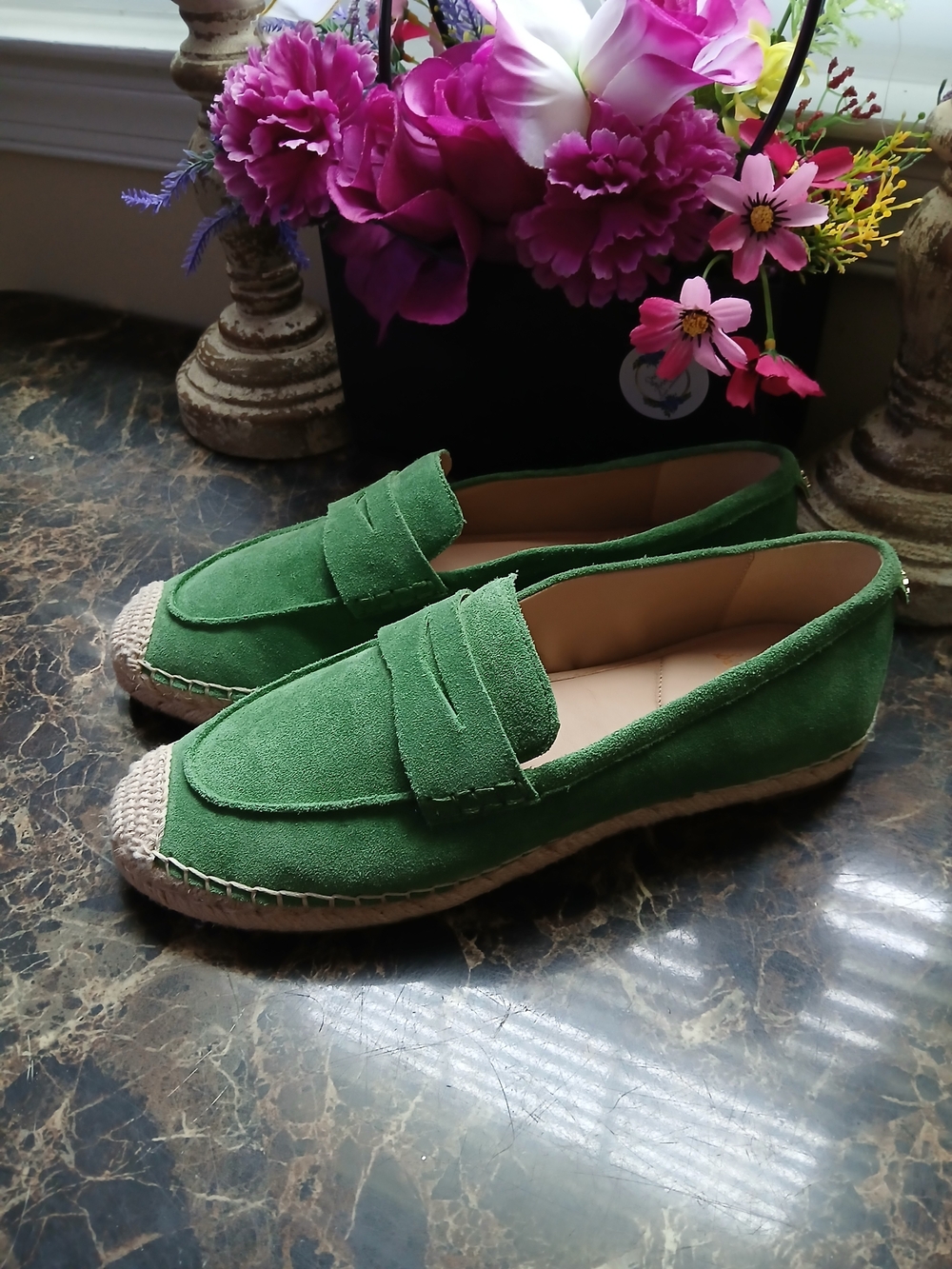 Sam Edelman Kai Loafer Flat Espadrille Suede Shoes Size 9.5 for Women